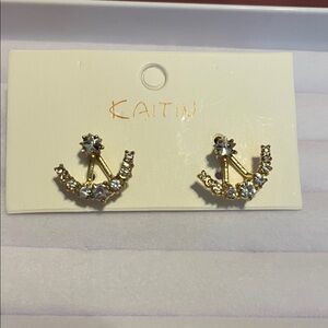 Katin Gold Crescent and Silver Star Earrings